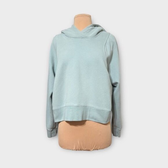 Lululemon Loungeful Cropped Hoodie 6 Silver Blue Sweatshirt EUC Athleisure - Picture 3 of 7